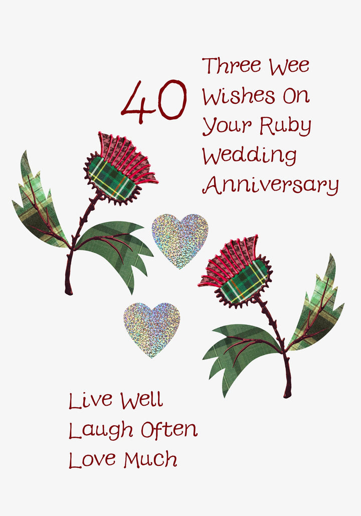 Ruby Anniversary Thistle Card