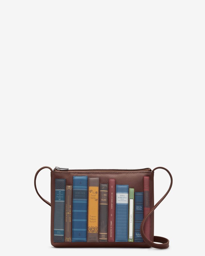 Bookworm Brown Leather Cross Body Bag