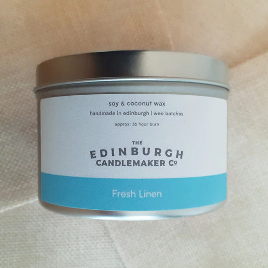 Fresh Linen Scottish Scented Tin Candle