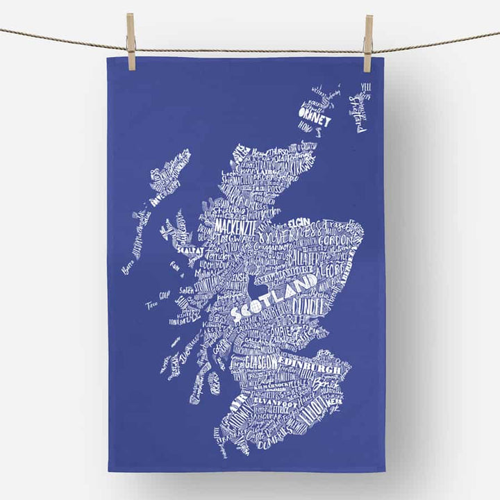 Mapped Out Map of Scotland Tea Towel