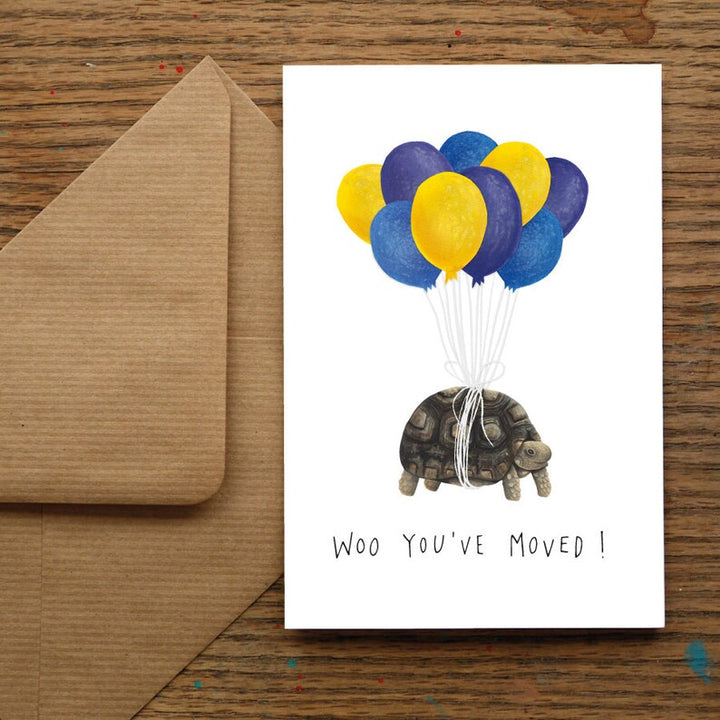 Woo You've Moved! Tortoise New Home Card