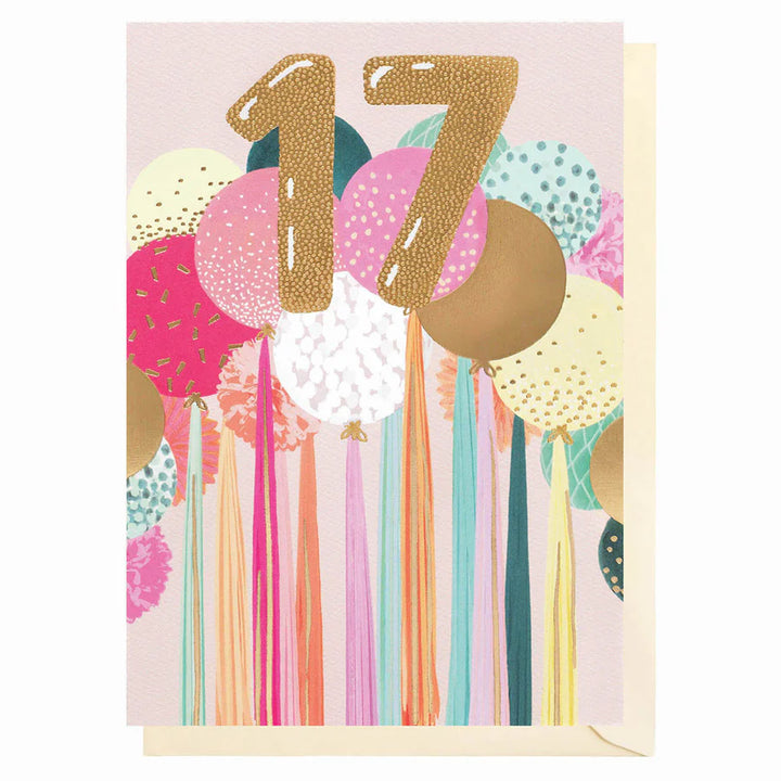 17th Birthday balloons Card