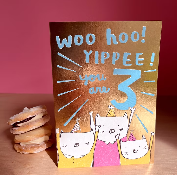 Party Cats 3rd Birthday Card
