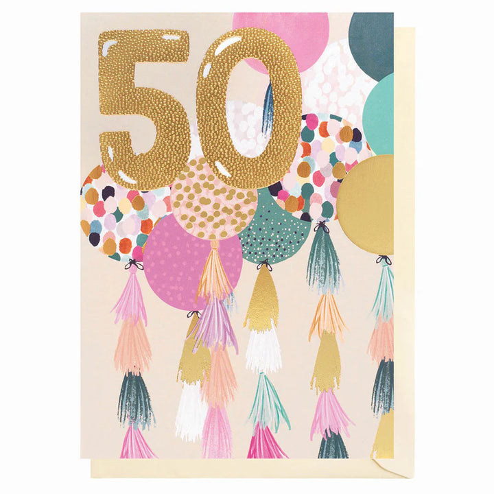 50th Birthday balloons Card