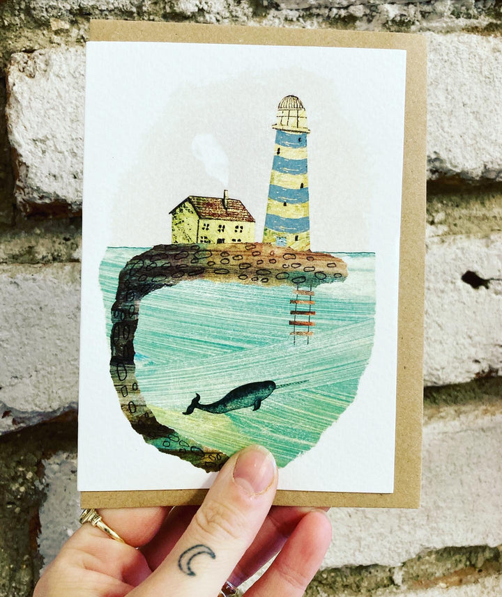 Lighthouse And Narwhal Card