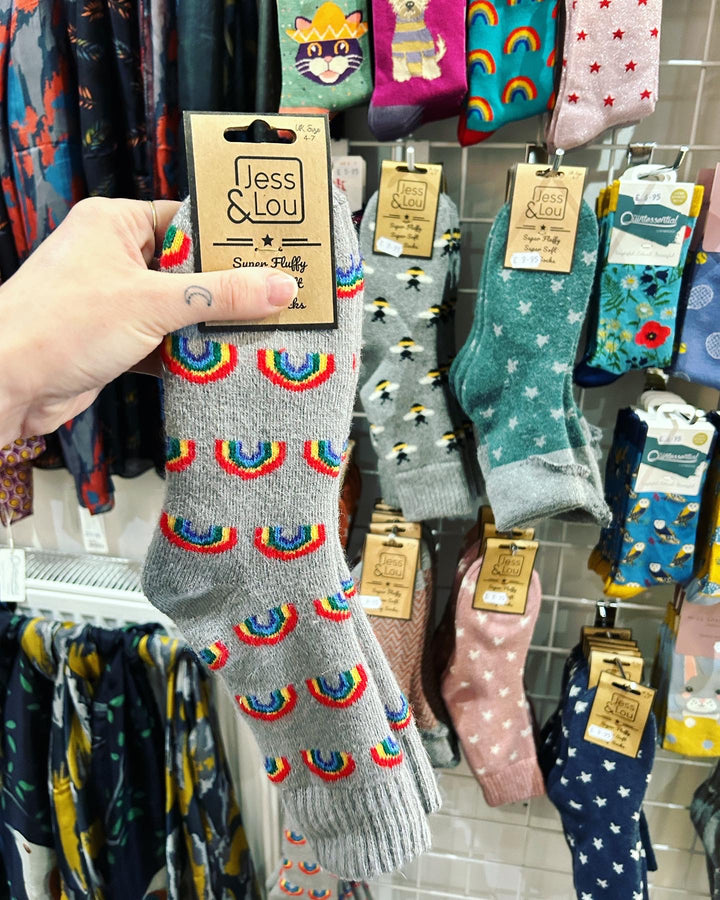Radiant Rainbow Cosy Socks