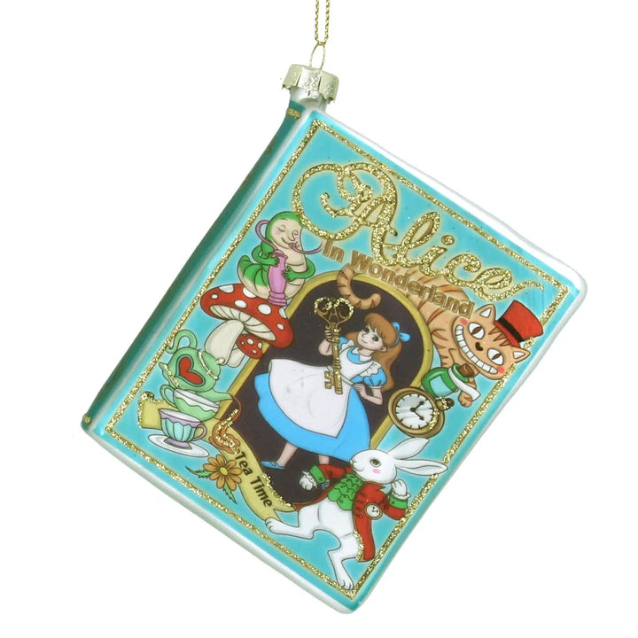 Alice in Wonderland Book Glass Decoration