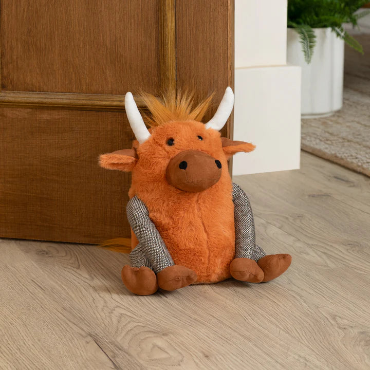 Angus Highland Cow Door Stop Ginger