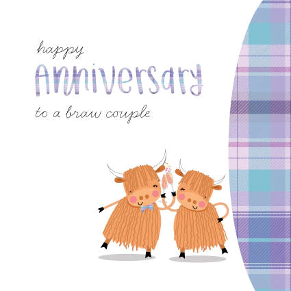 Anniversary Highland Coos Card