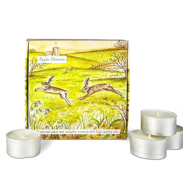 Apple Blossom Hare  - Box of 9 Tealights