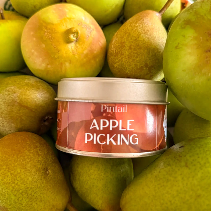 Apple Picking Small Tin Candle