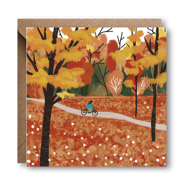 Autumn Cycling Card