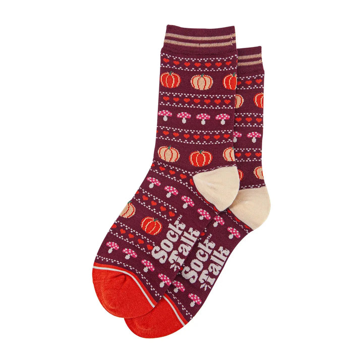 Women's Pumpkins & Toadstools Autumnal Bamboo Socks