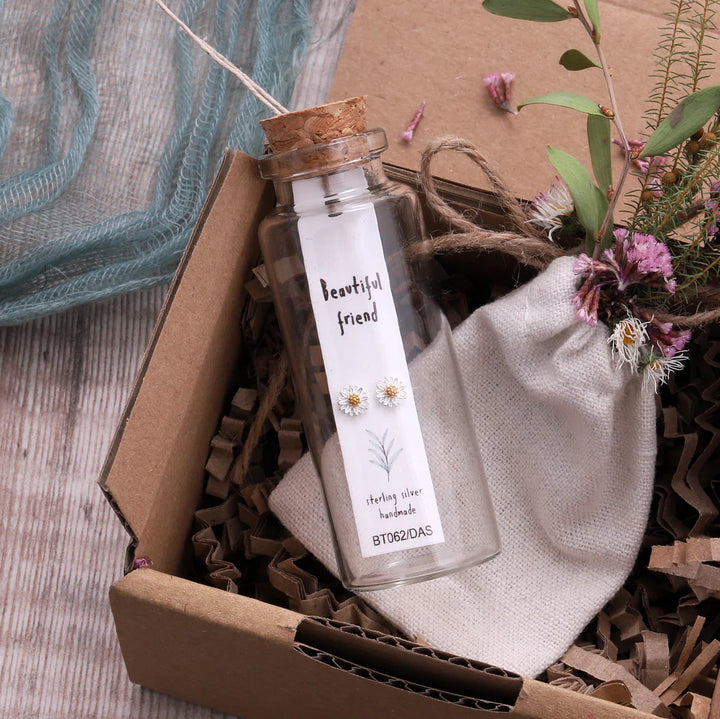 Beautiful Friend Little Daisy Earrings in Bottle