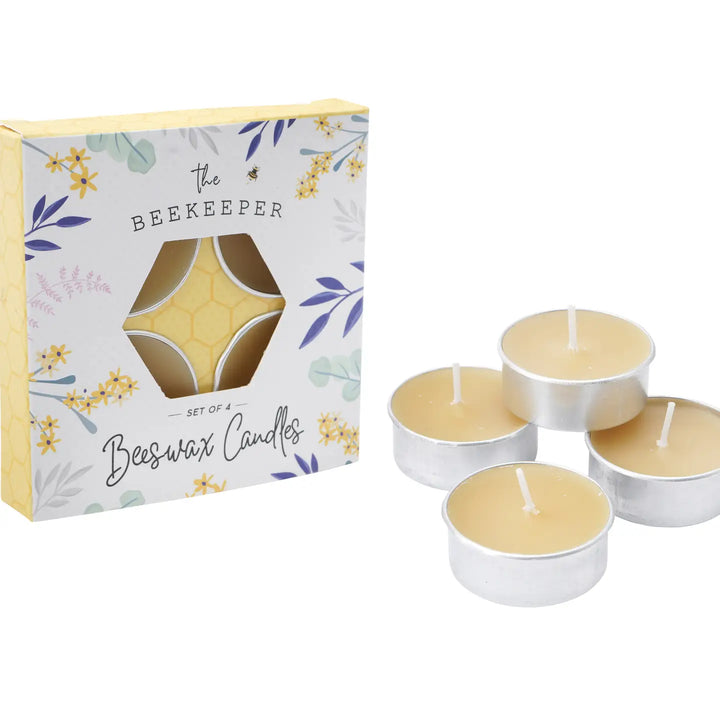 Set of 4 Beeswax Tealight Candles
