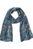 Printed Silk Scarf - Bergen Teal Floral