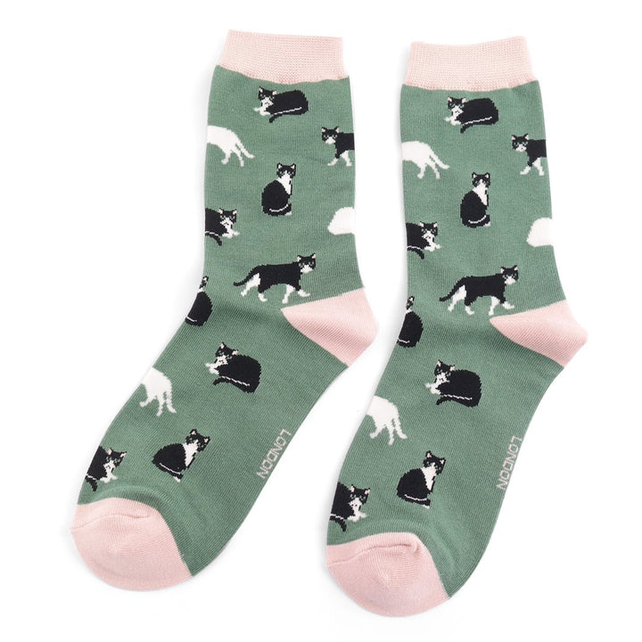 Black & White Cats Ladies Bamboo Socks