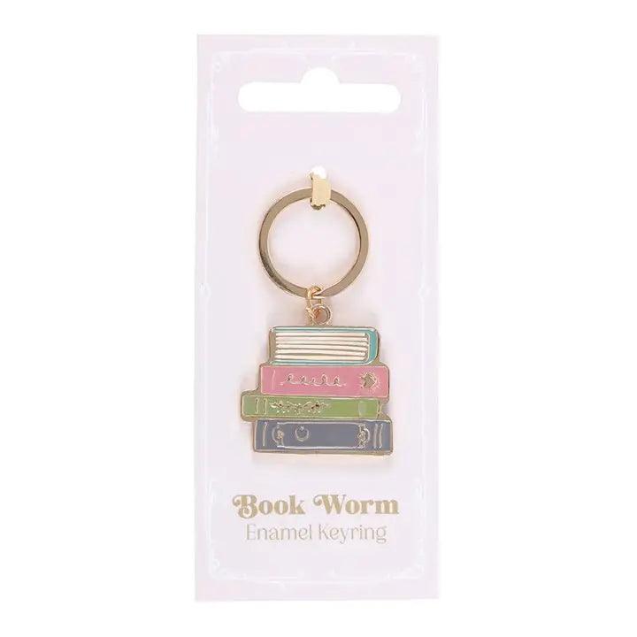 Bookworm Enamel Keyring