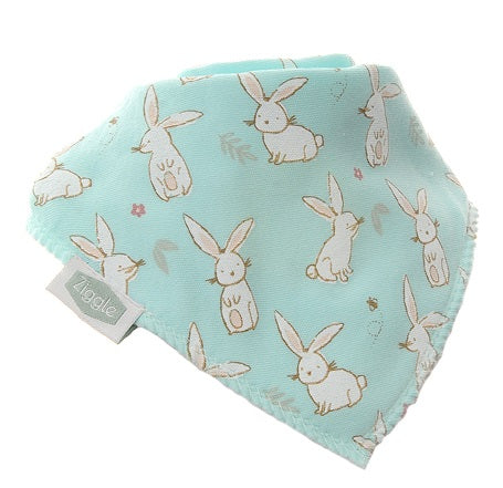 Bunnies Mint Baby Dribble Bib