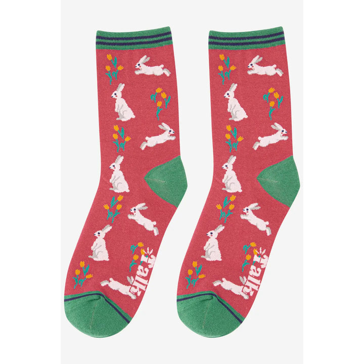 Womens Spring Bunnies Bamboo Socks