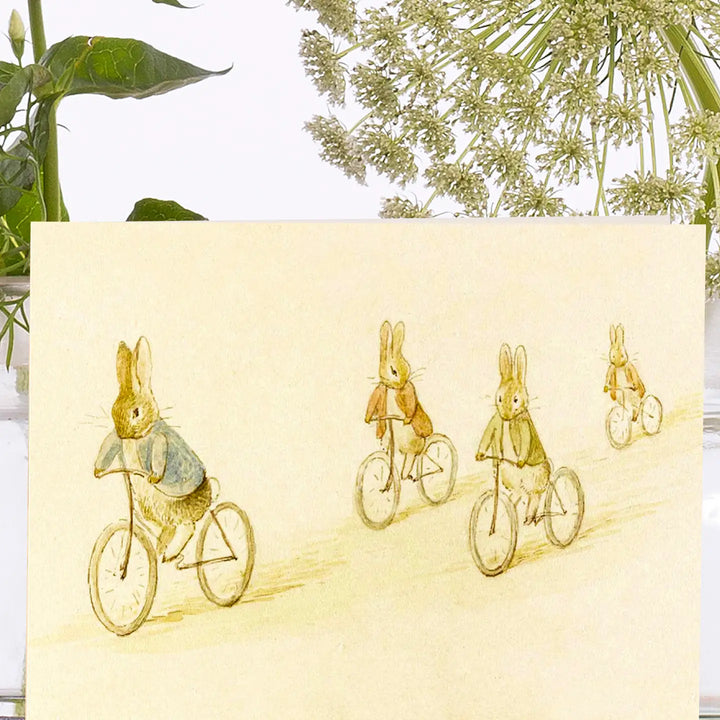 Four Bunnies Vintage Mini Blank Card