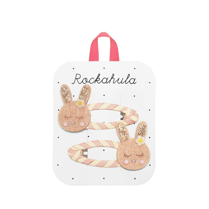 Stripy Bunny Kids Hair Clips