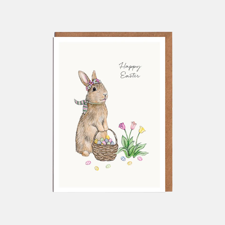 Bunny & Egg Basket Easter Card