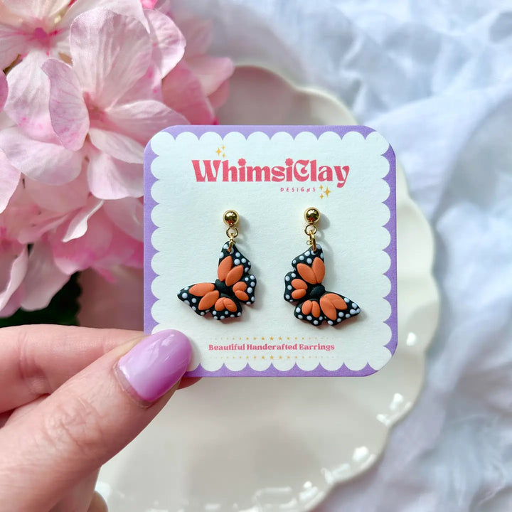 Butterfly Clay Drop Earrings