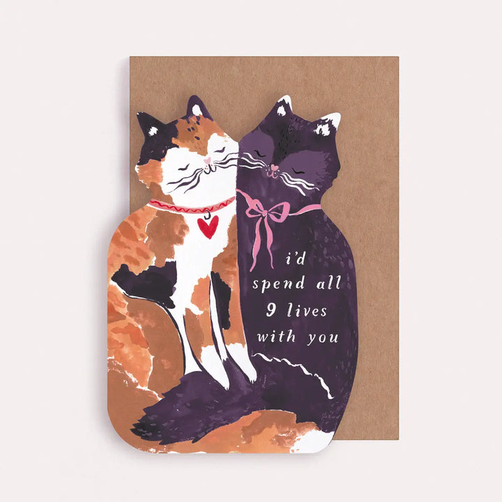 Nine Lives Cat Love Anniversary Card