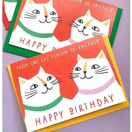 Cat Person Birthday Card Greeting Card