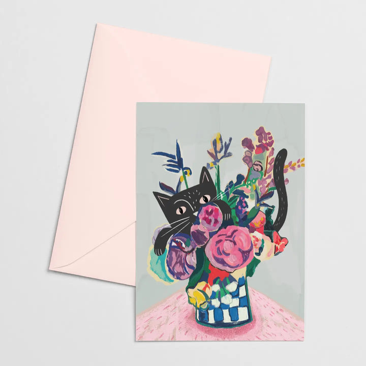 Catisse - Flowers and Cat Card