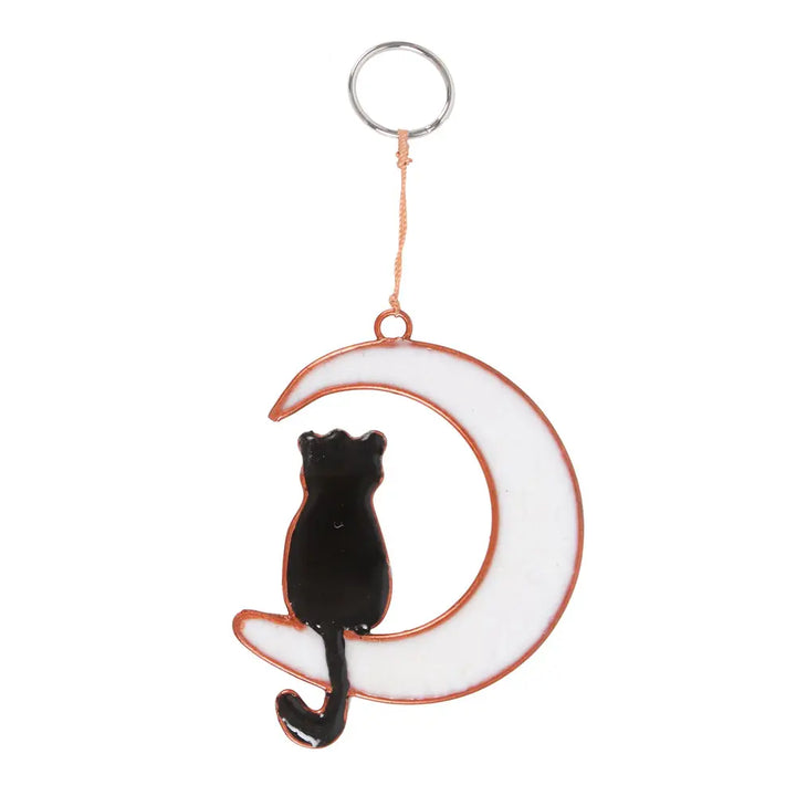 Little Cat Sitting On the Moon Suncatcher