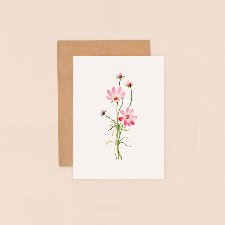 Cosmos Flowers Mini Card