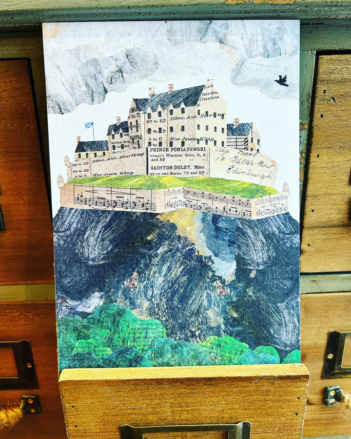 Edinburgh Castle Collage A5 Print