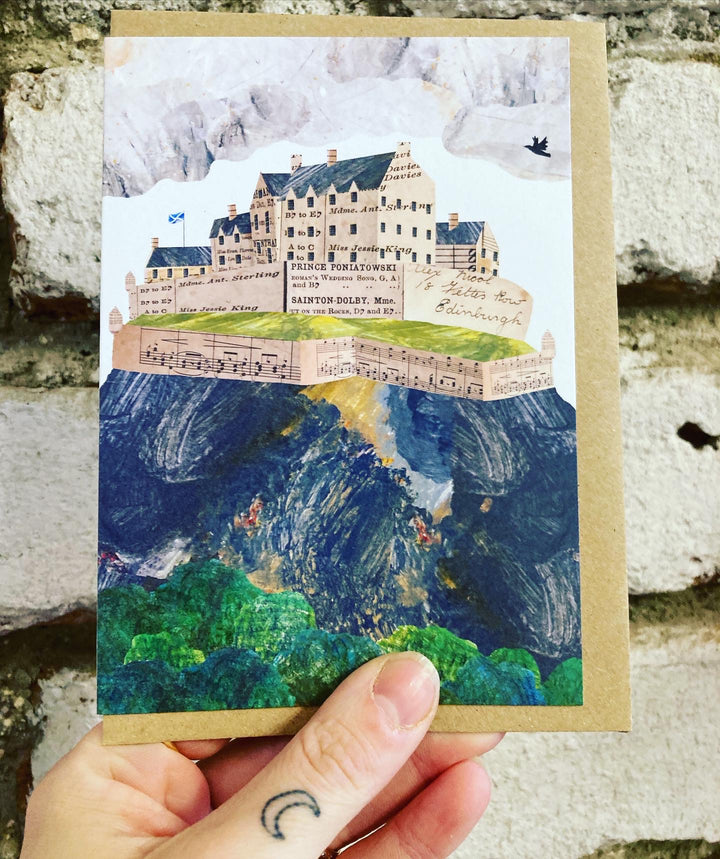 Edinburgh Castle Collage Card