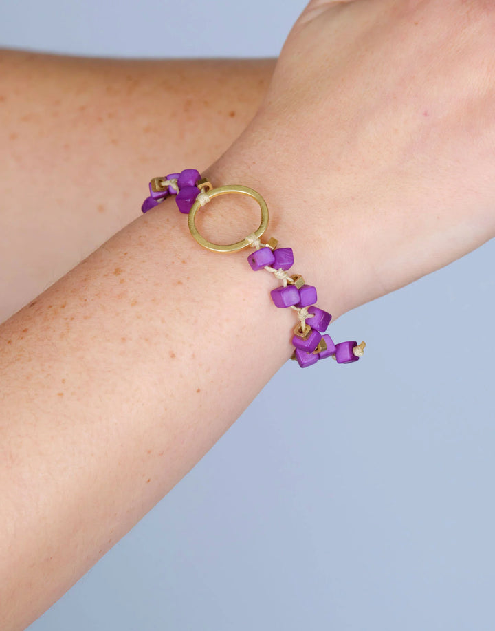 Dainty Tagua Bracelet Purple