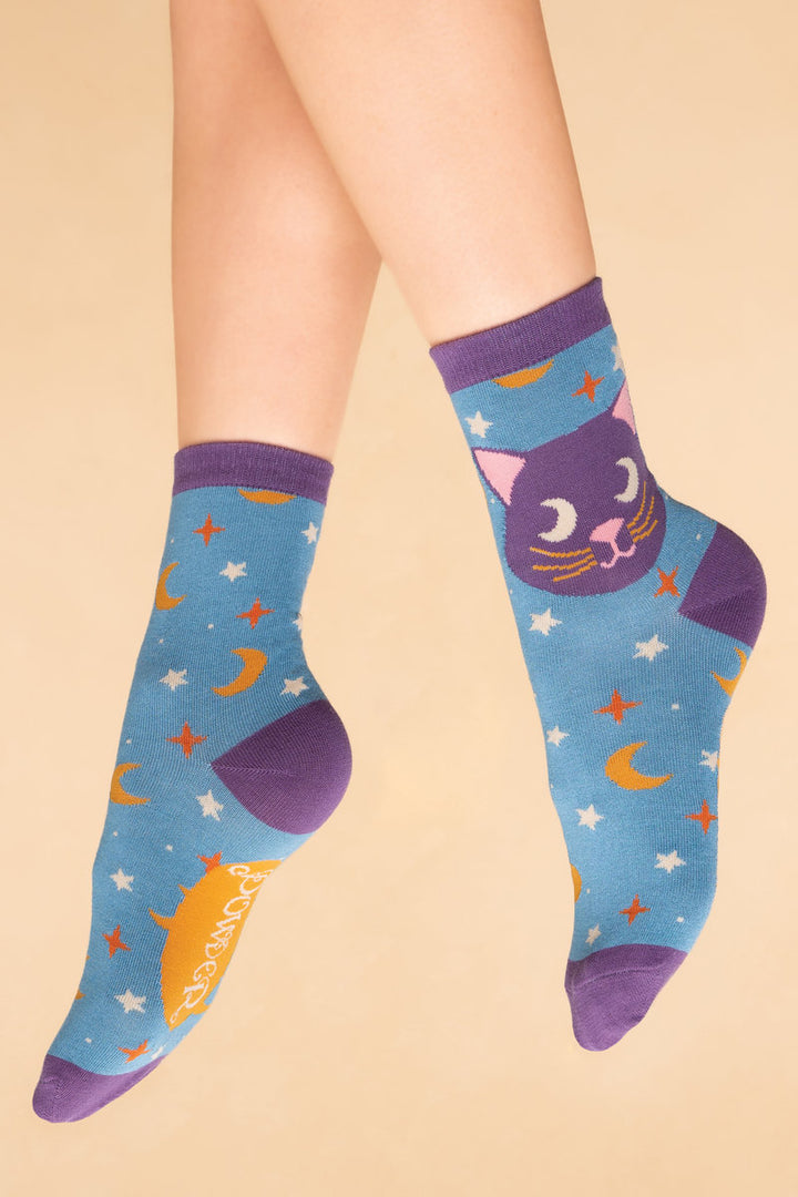Dreamy Kitty Ankle Socks Ice
