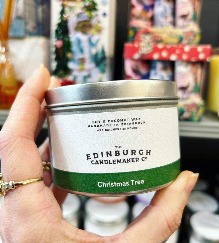Christmas Tree Scottish Tin Candle