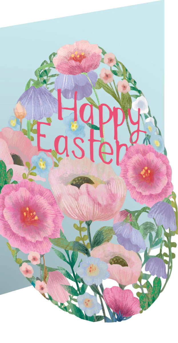 Floral Egg Laser Cut Easter Card