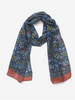 Printed Silk Scarf - Eden Blue