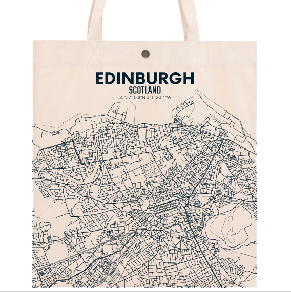 Edinburgh Map Tote Bag