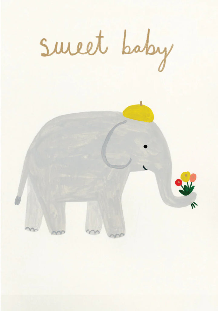 Elephant Sweet New Baby Card