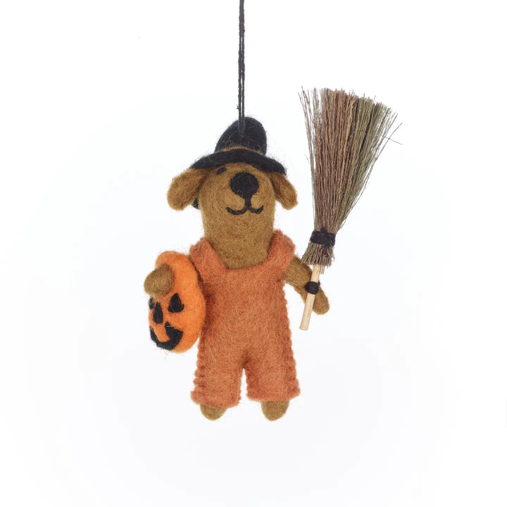 Draco the Dog Handmade Felt Hanging Halloween Decoration