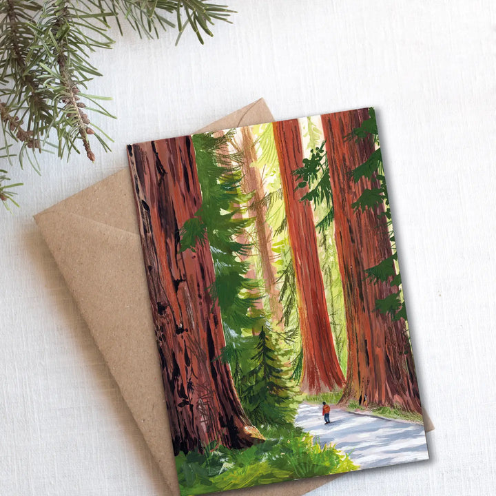 Giant Redwoods Illustrated Greetings Card