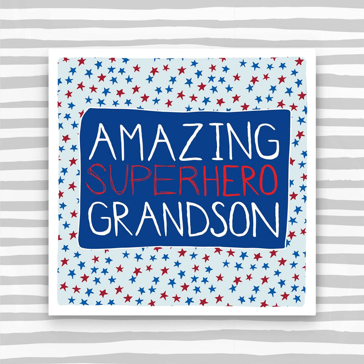 Amazing Superhero Grandson Card