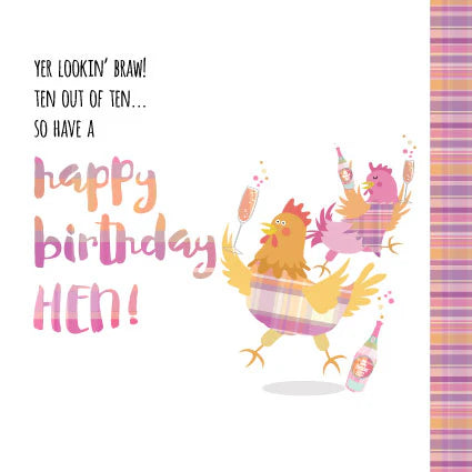 Ten out of Ten Hen Birthday Card