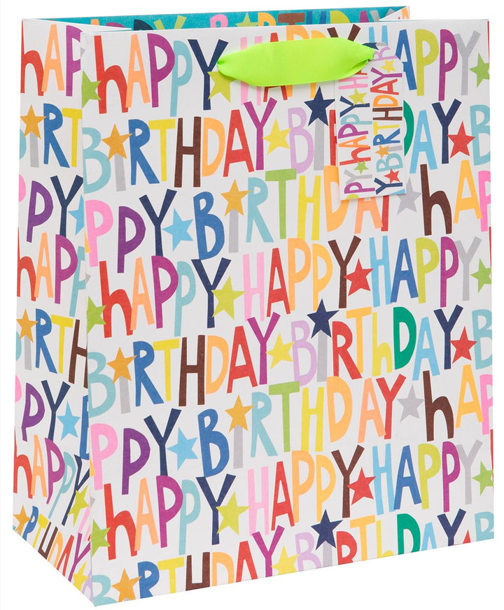 Happy Birthday Text Large Gift Bag