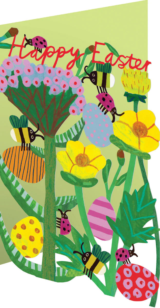 Flowers & Bees Lasercut Easter Card