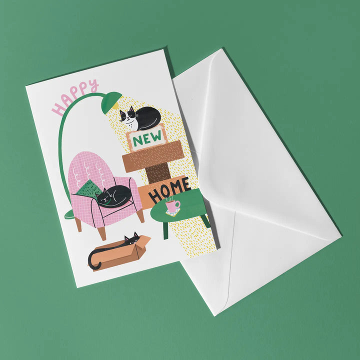 Happy New Home Cats -  Celebration Greeting Card
