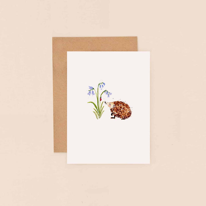 Hedgehog & Bluebells Mini Card
